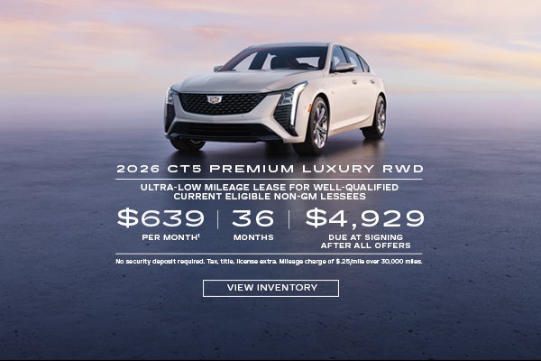 2026 CT5 RWD PREMIUM LUXURY. Ultra low mileage lease for well qualified current eligible GM and n...